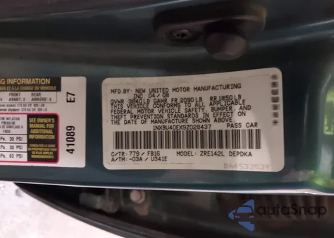 2009 Toyota Corolla Le из США, поврежденный, VIN 1NXBU40EX9Z028437